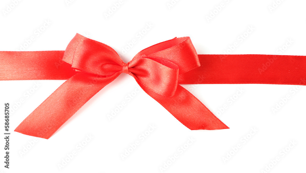 Color gift satin ribbon bow, isolated on white