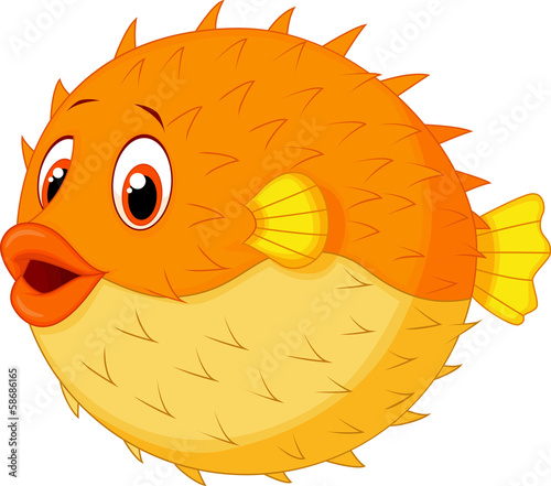 Cute puffer fish cartoon