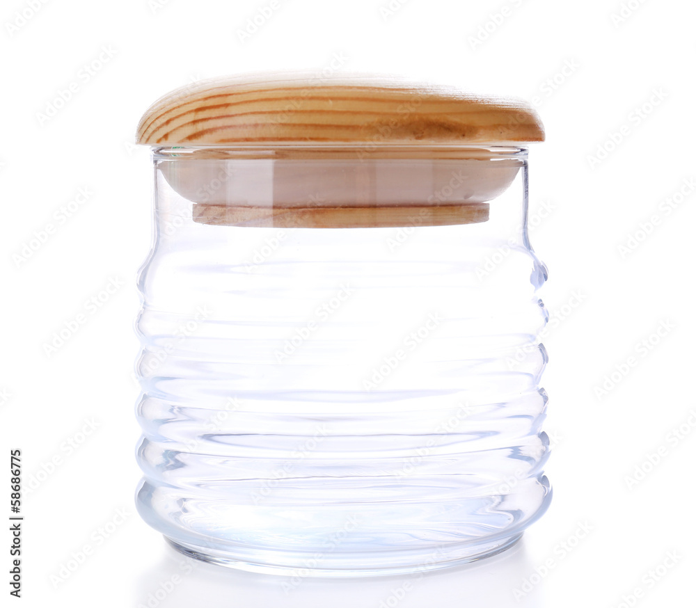 Obraz premium Empty canning jar isolated on white background