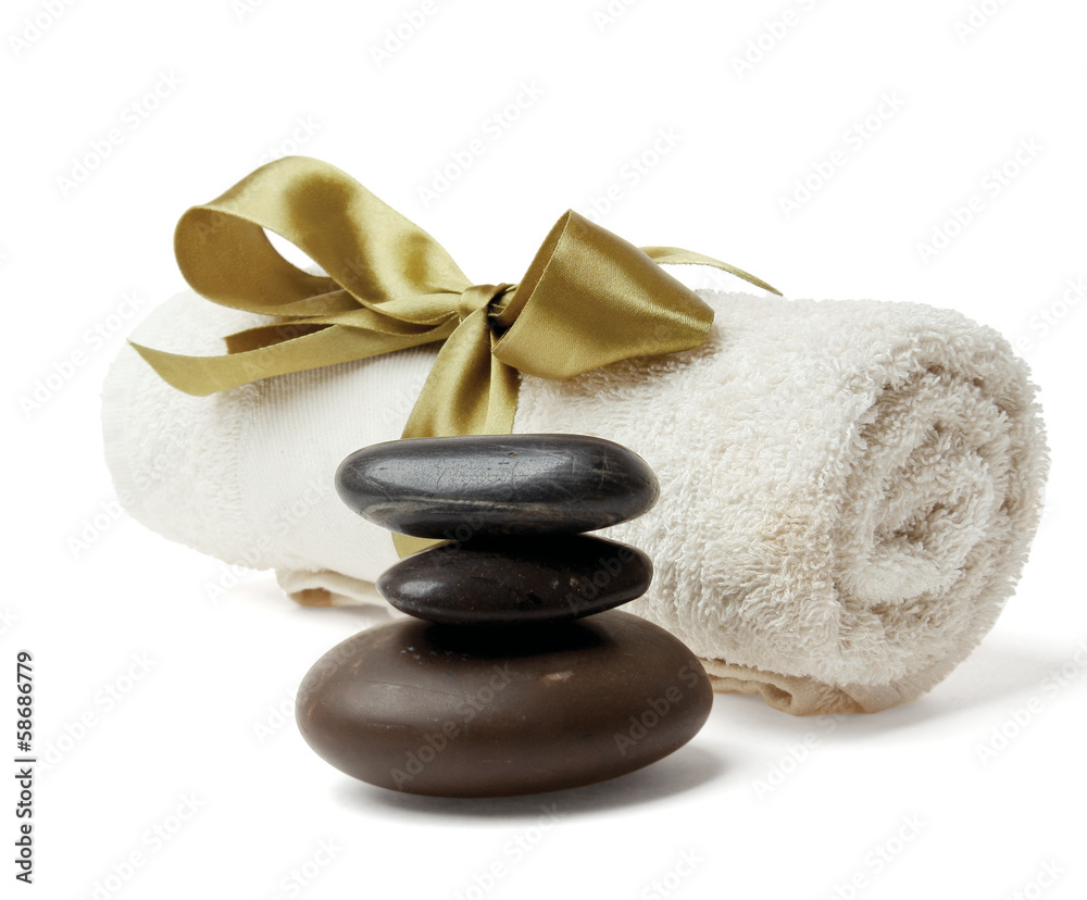 Obraz premium Spa still life-towel isolated on white background.