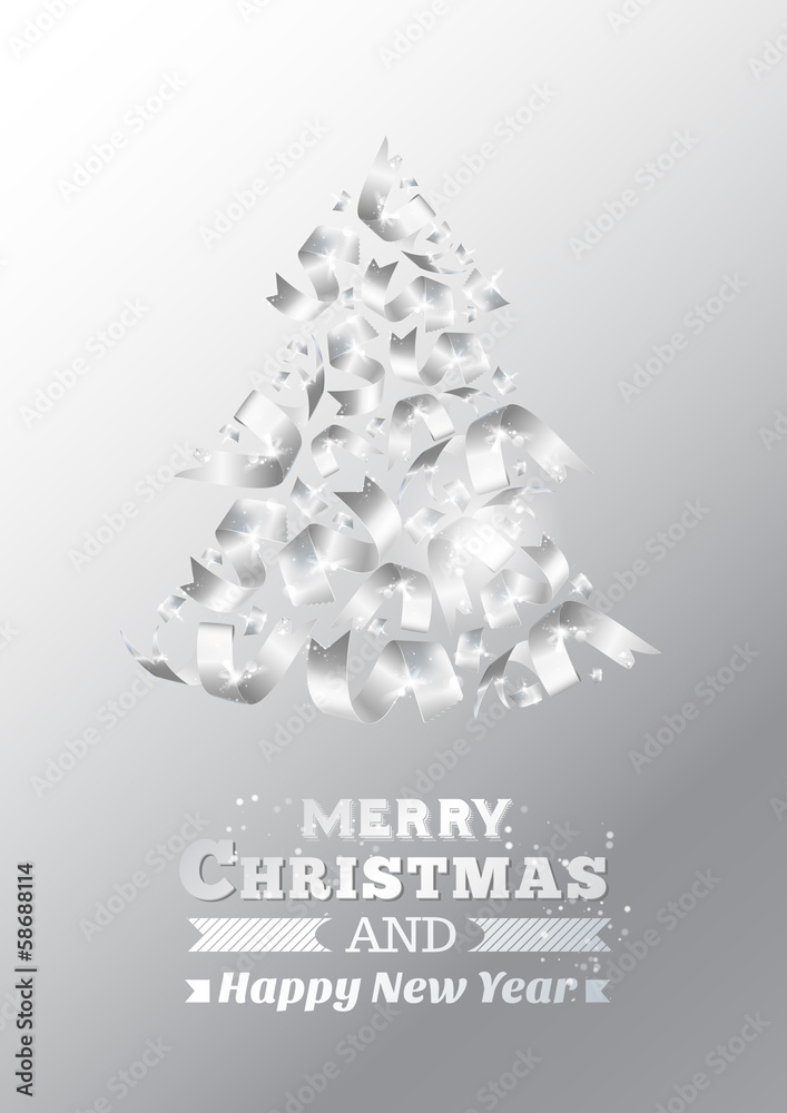 Abstract ribbon christmas tree. Abstract ribbon christmas tree.
