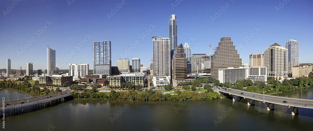 A View of the Skyline Austin at Sunny Day in Texas