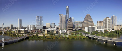 Obraz na płótnie A View of the Skyline Austin at Sunny Day in Texas w salonie