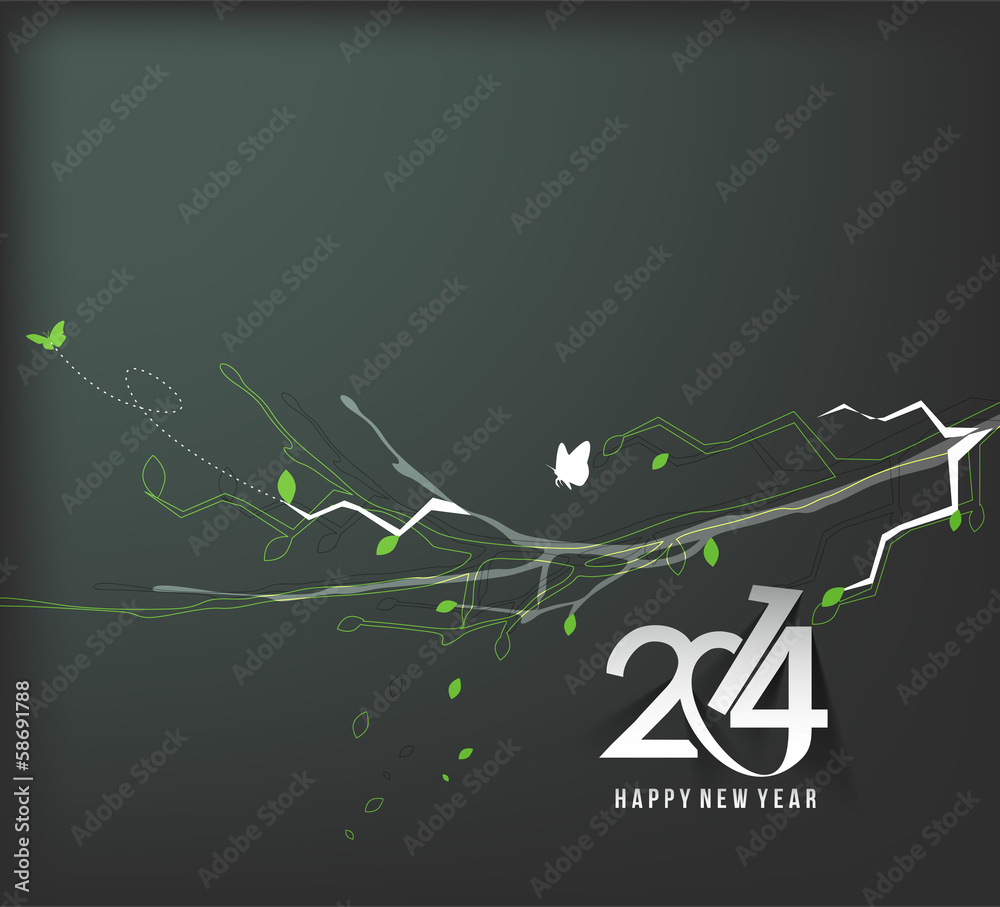 Happy New Year 2014 Text Design