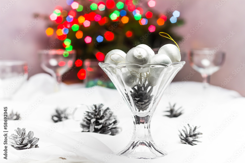 Obraz premium Christmas xmas eve table setting