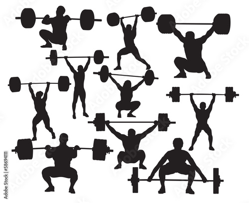 Vector weightlifter silhouette photo