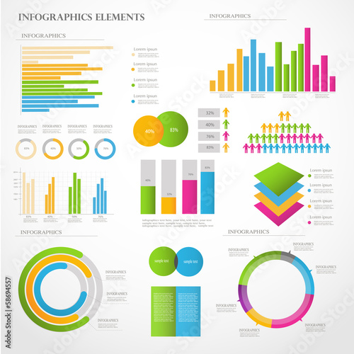 Set elements of infographics