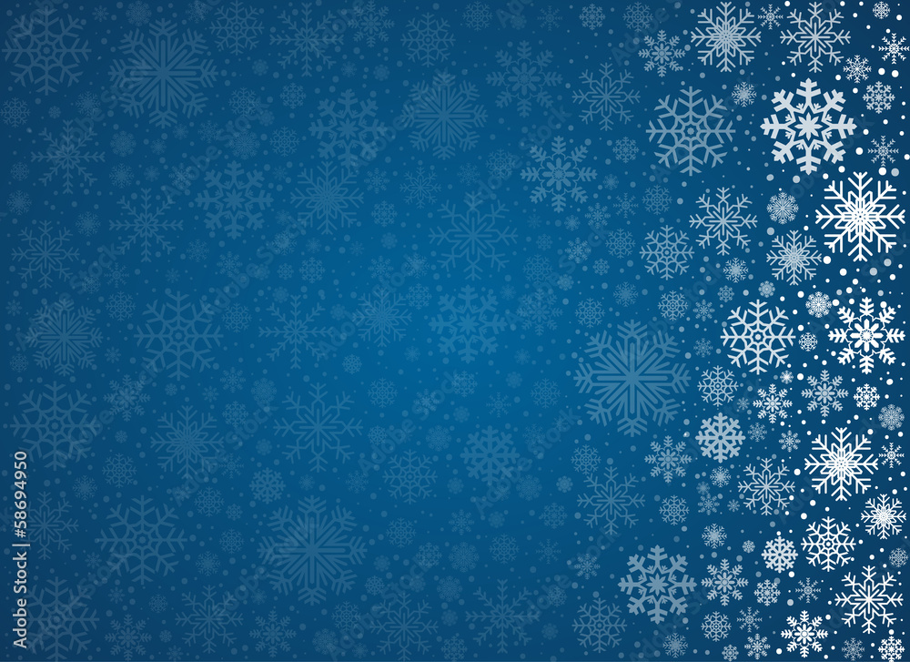 Vector frosty snowflakes background - obrazy, fototapety, plakaty 