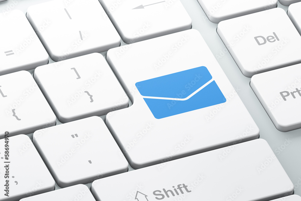 Finance concept: Email on computer keyboard background