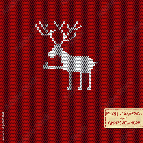 Christmas and New Year knitted pattern card