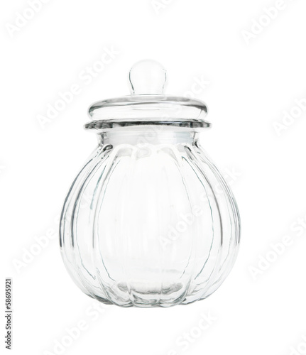 Fotografia Empty cookie jar over white background