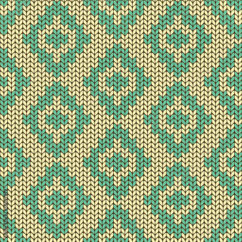 Knitted seamless pattern with rhombus