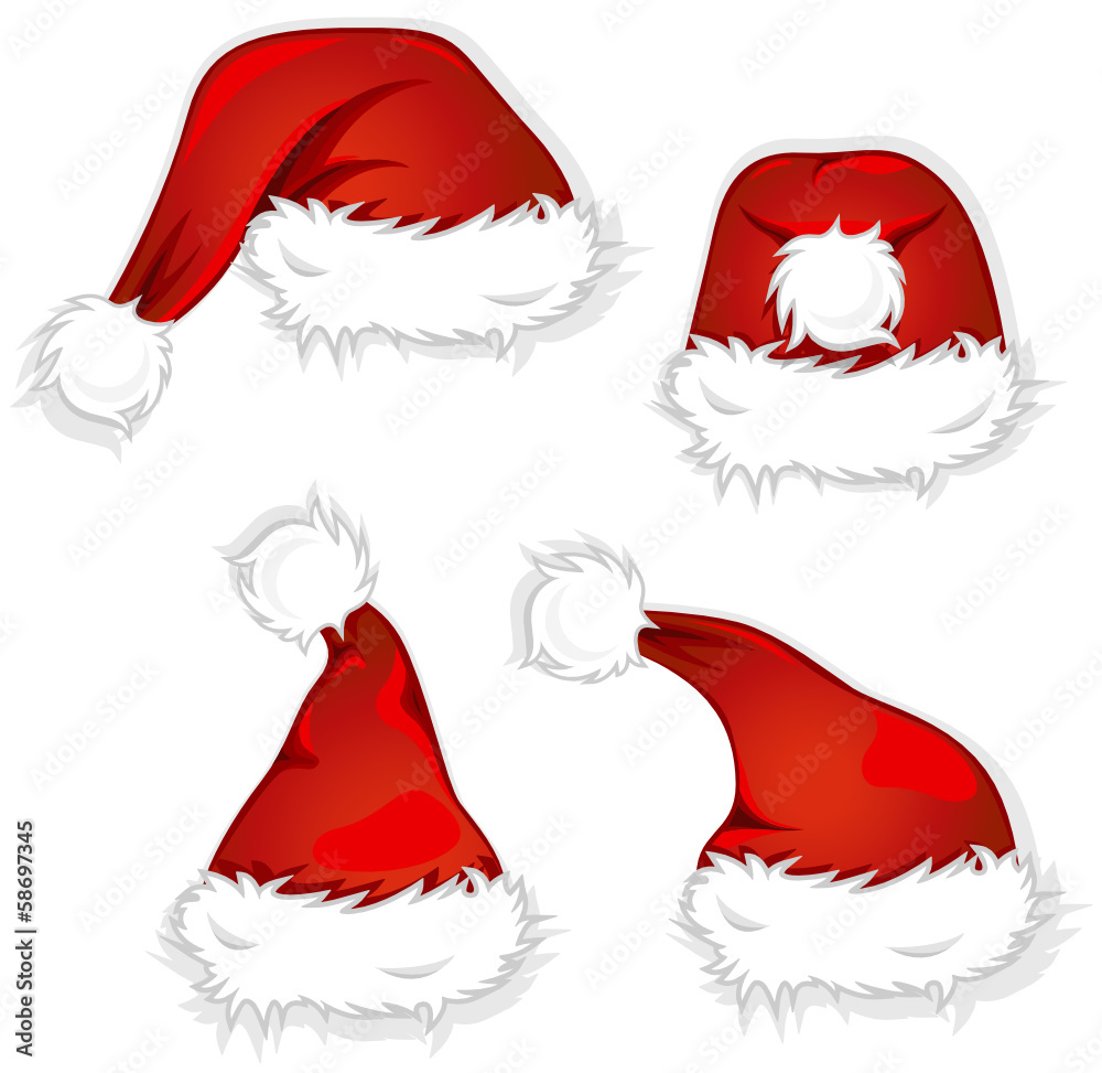 4 verschiedene Weihnachtsmützen Stock-Vektorgrafik | Adobe Stock 4 verschiedene Weihnachtsmützen Stock-Vektorgrafik | Adobe Stock