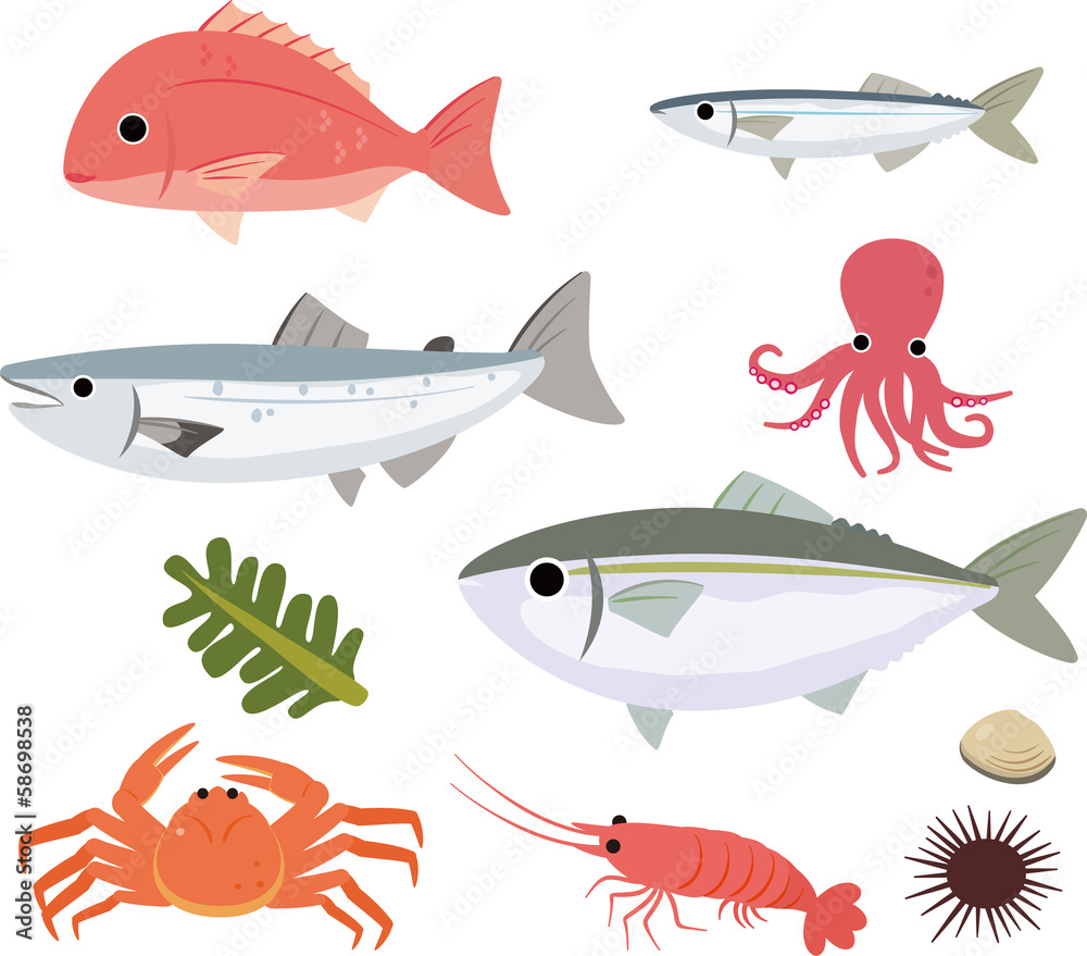 Fototapeta premium 身近な魚介類