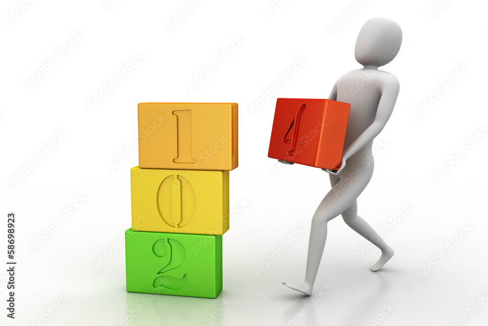3d illustration of businessman presenting new year 2014 3d illustration of businessman presenting new year 2014
