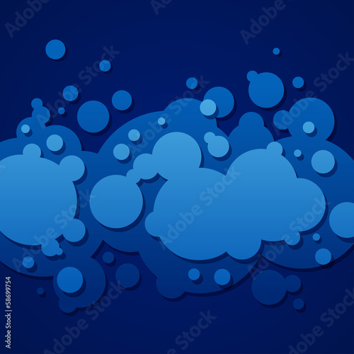 Abstract blue background with round bubbles