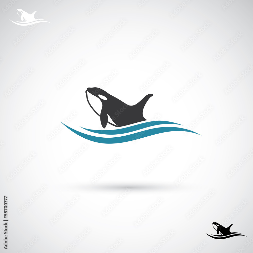 Obraz premium Etykieta wieloryba Orca