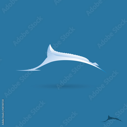 Marlin fish label