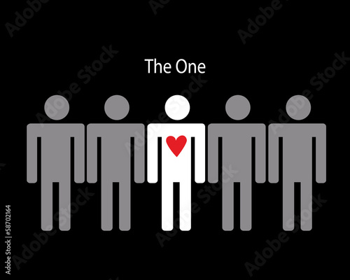Stick figure people, uniqueness or love concept
