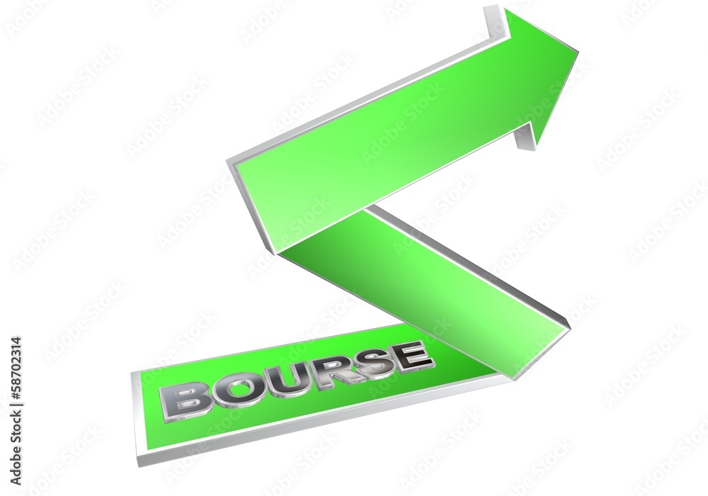 bourse fleche verte 3D B bourse fleche verte 3D B