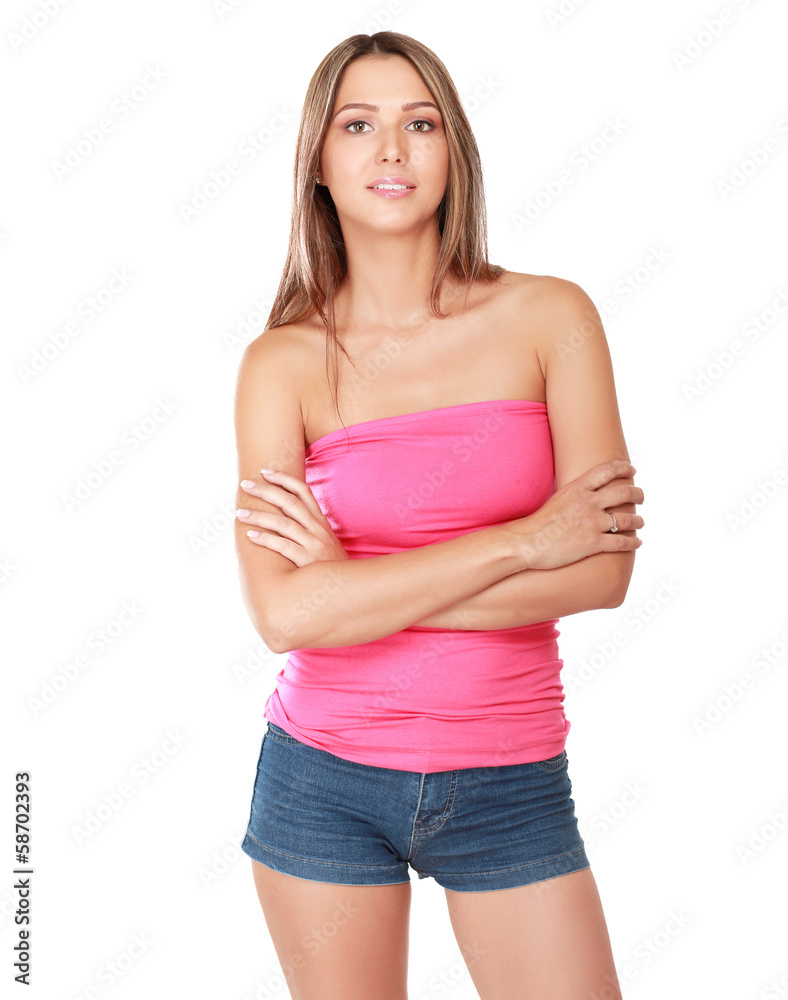 Closeup portrait of a young woman ,isolated on white background Closeup portrait of a young woman ,isolated on white background