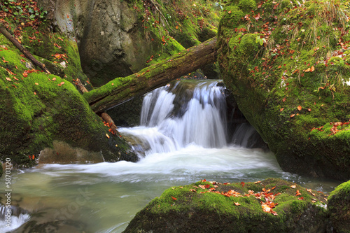Fototapeta Naklejka Na Ścianę i Meble -  mountain waterfall. fast stream water