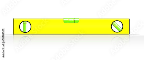 yellow spirit level on white background