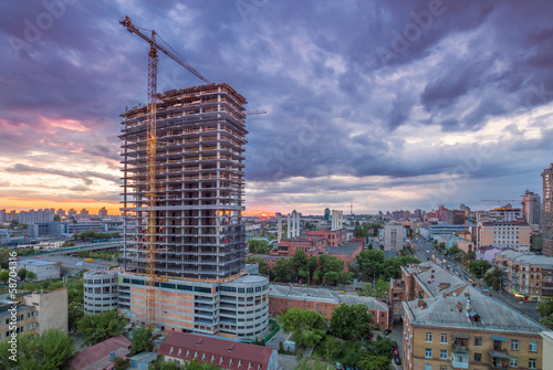 Sunset at the Construction Site
