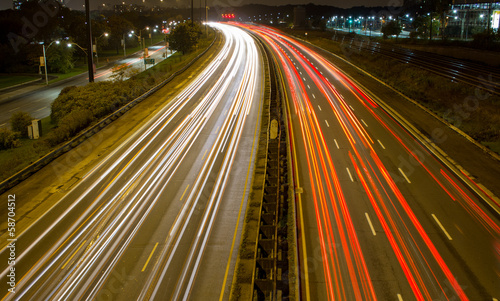 Light trail on a highway