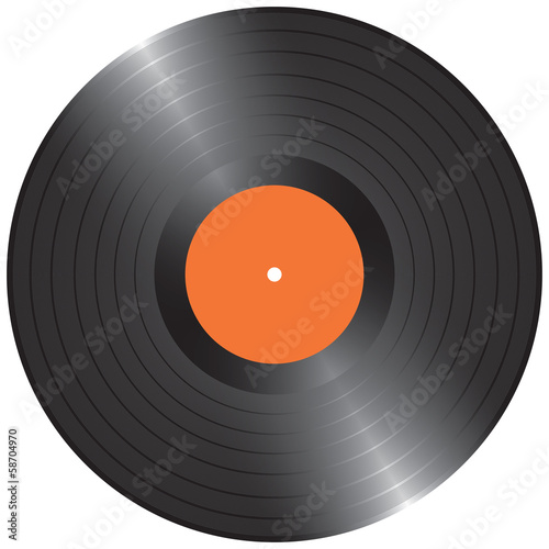 Blank Black LP vinyl record vector illustration