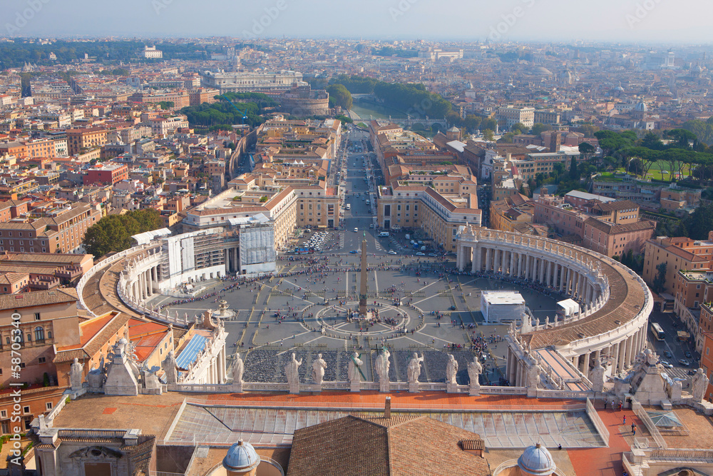 View of Rome from the Dome of St. Peter's Basilica