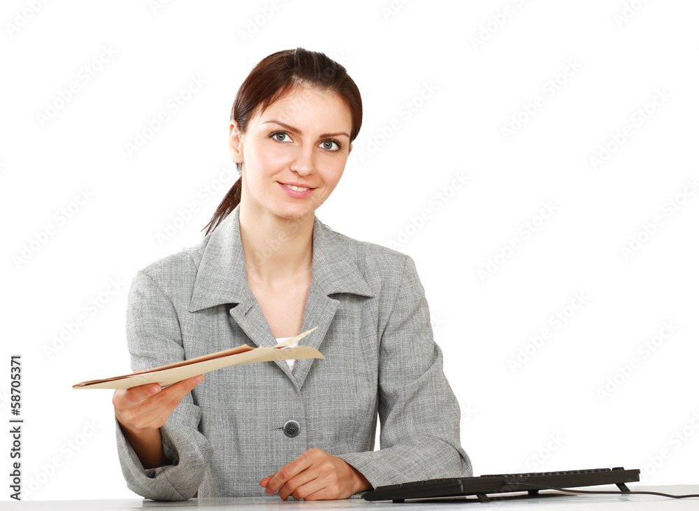 Businesswoman giving you the contract to sign Businesswoman giving you the contract to sign