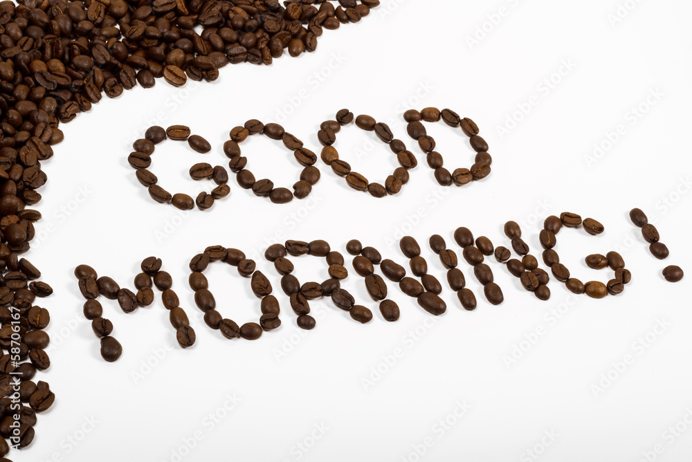 coffee beans with text good morning coffee beans with text good morning