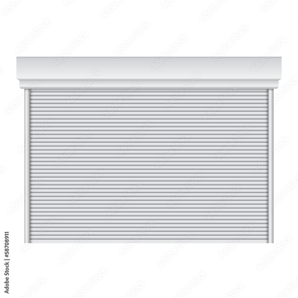 Realistic roll up door vector on isolated white background Realistic roll up door vector on isolated white background
