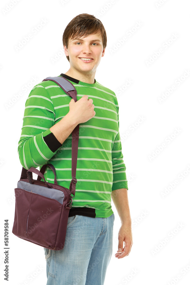 young student isolated on a white background. young student isolated on a white background.