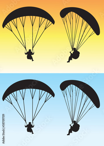 paragliding silhouette photo
