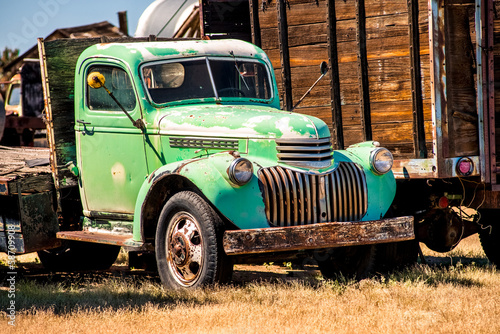 Old abandoned rusty chevy