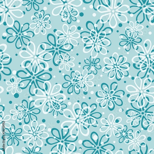 blue floral seamless pattern, vector illustration