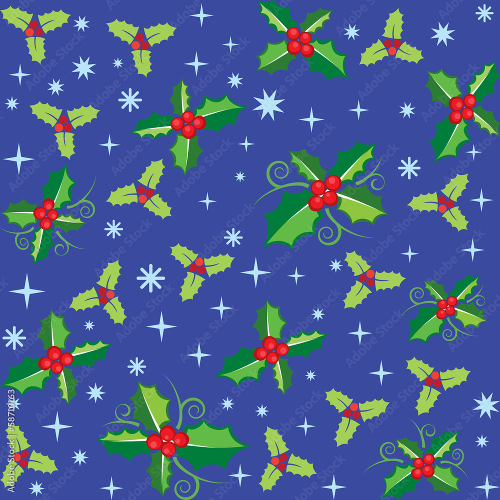Berry merry christmas pattern background, vector format