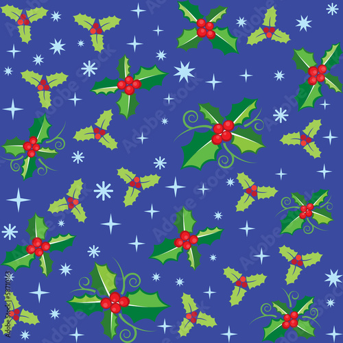 Berry merry christmas pattern background  vector format