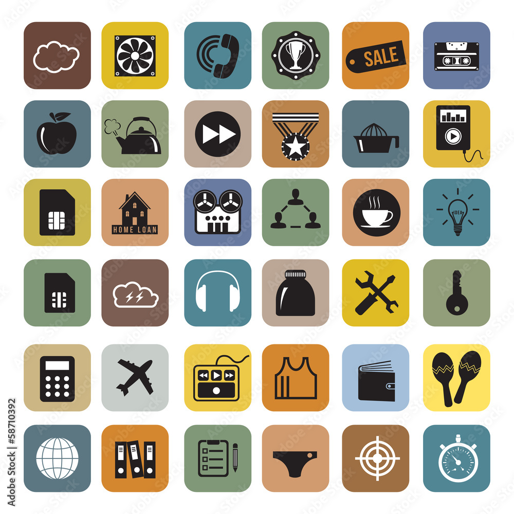 Business and infographics icon set, vector format