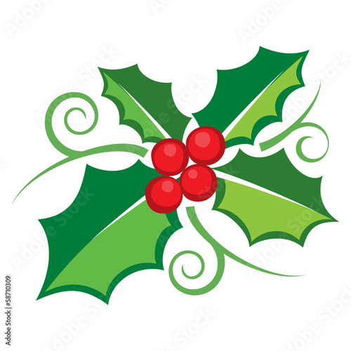 Christmas Holly berry icon banner, vector format