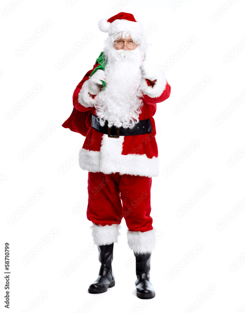 Santa Claus isolated on white.