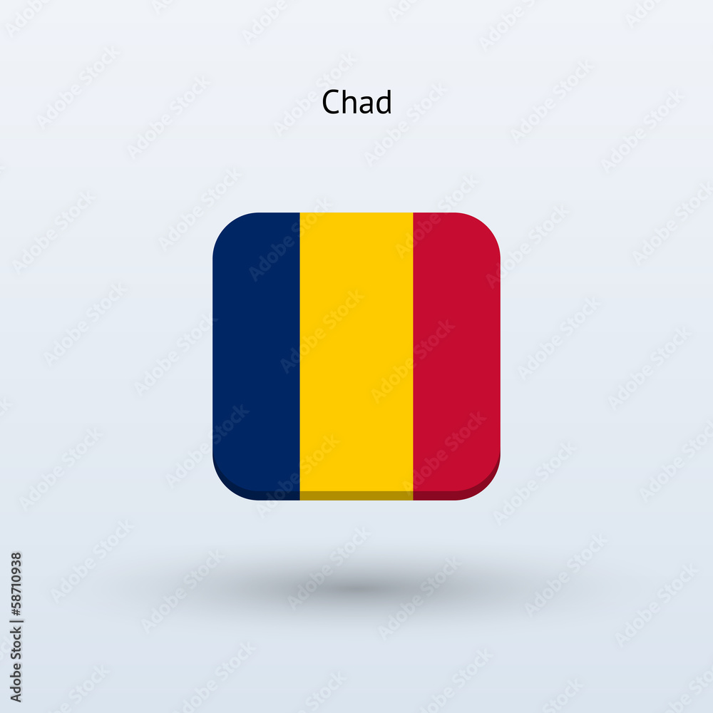 Fototapeta premium Chad flag icon
