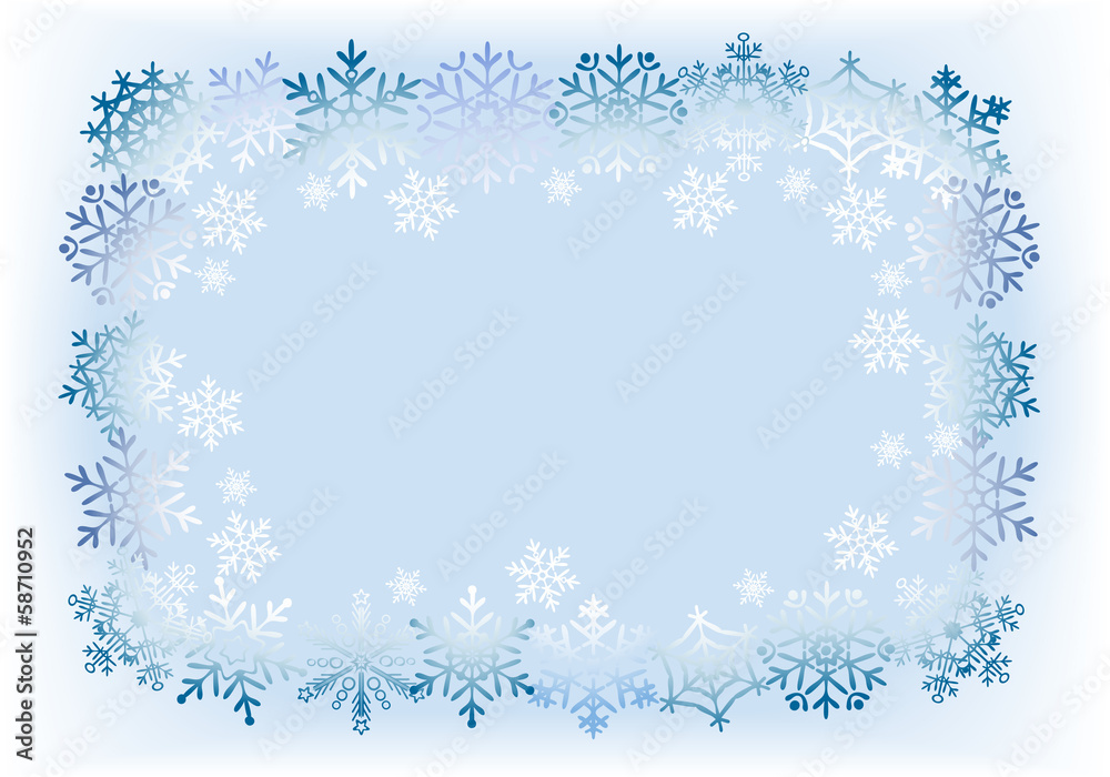Frame from snowflakes with light background. Frame from snowflakes with light background.