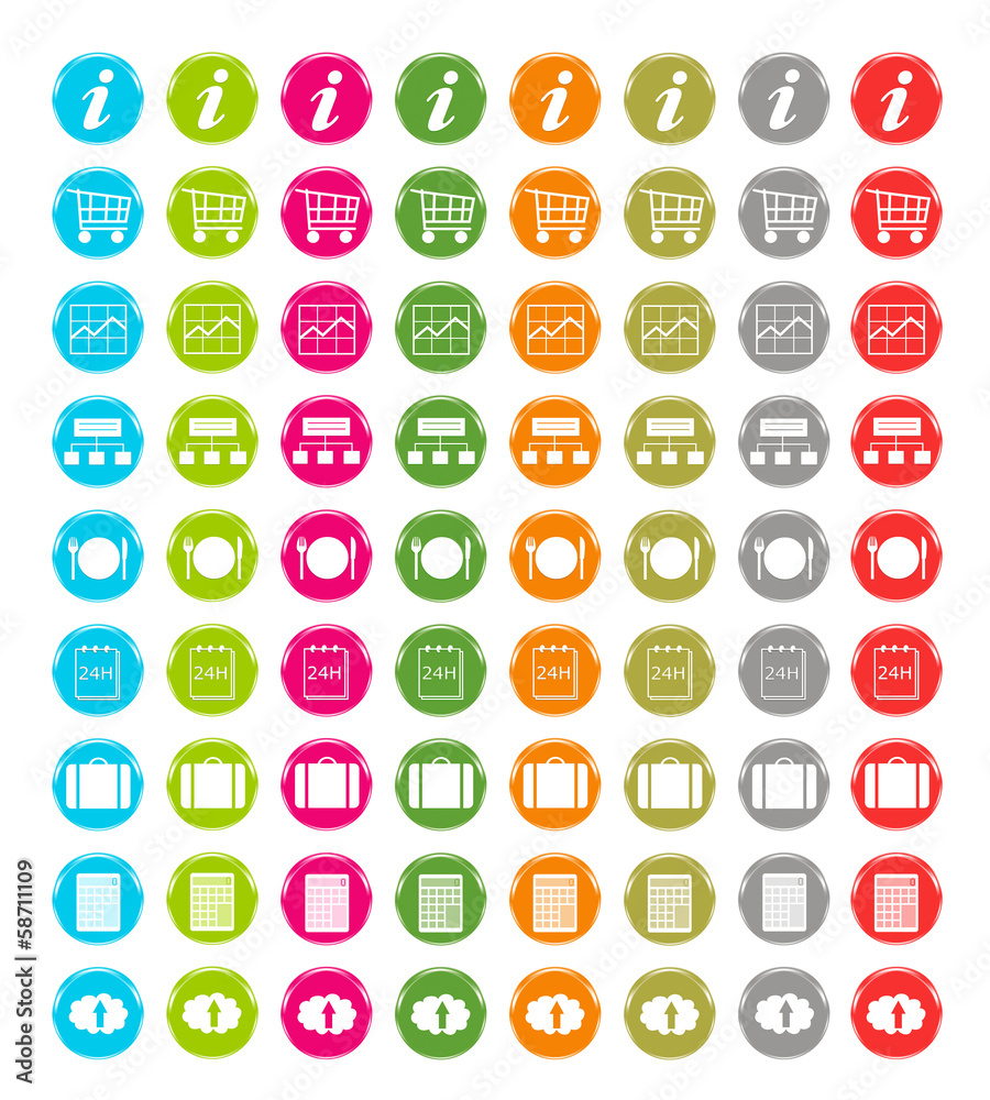 Set de iconos de colores para Web Set de iconos de colores para Web