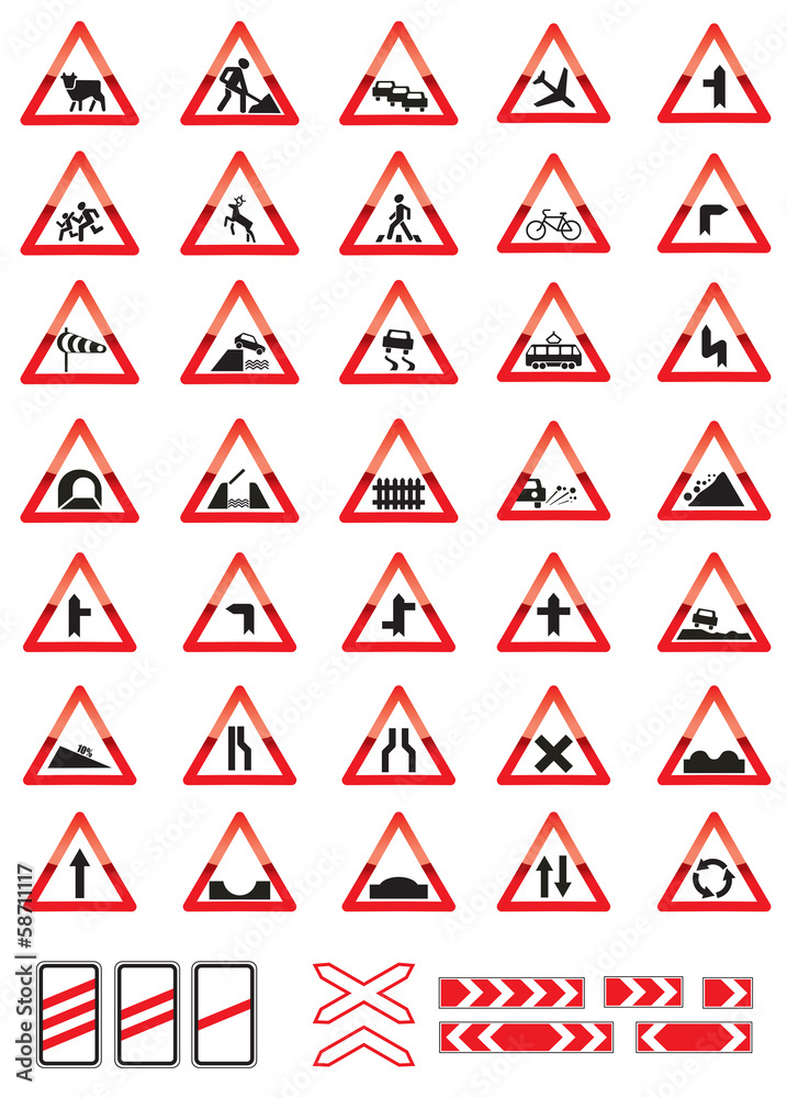 road warning signs road warning signs