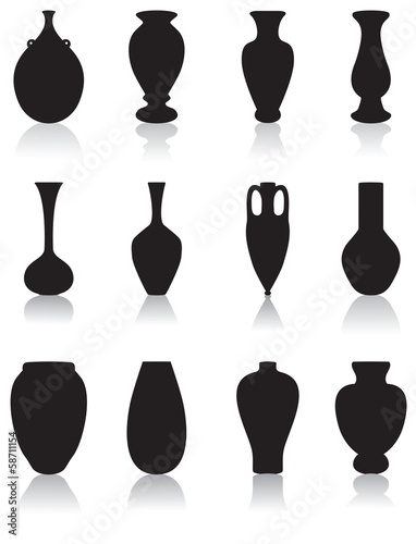 silhouettes of vases