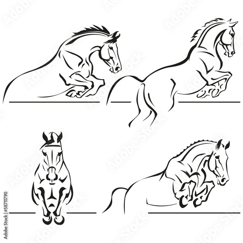 Obraz na płótnie jumping horses