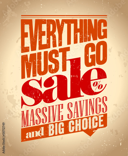 Everything must go sale design in retro style.